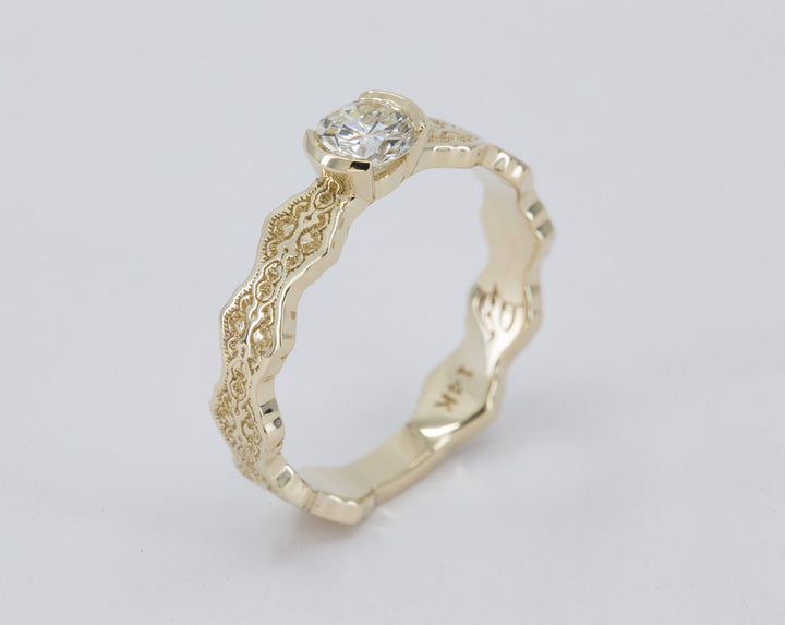 0.50 ct Diamond Solitaire Lace Engagement Ring