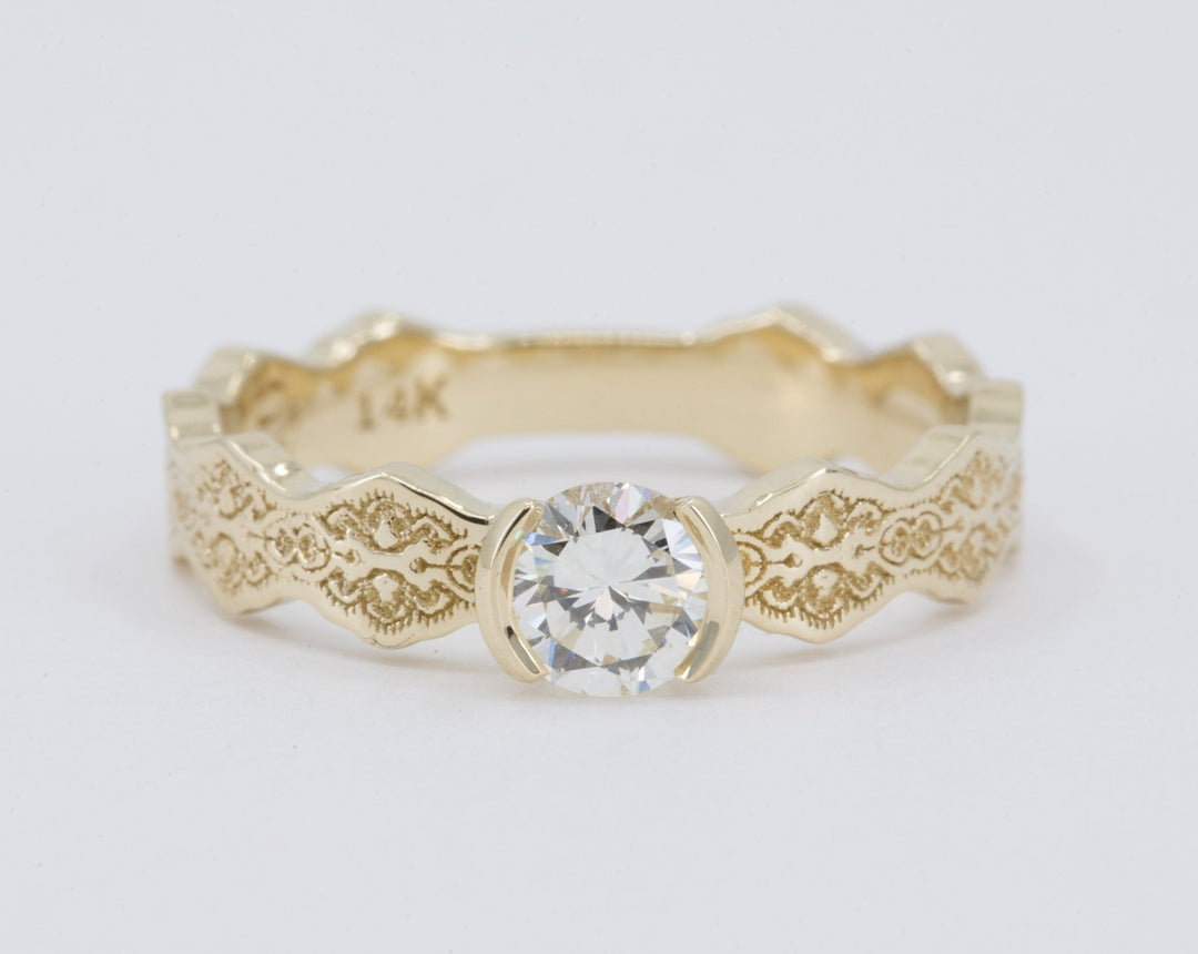 0.50 ct Diamond Solitaire Lace Engagement Ring