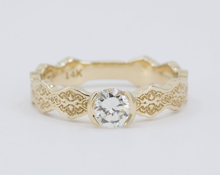 0.50 ct Diamond Solitaire Lace Engagement Ring