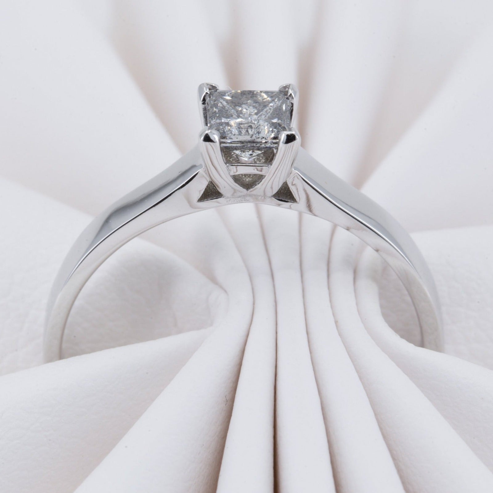 1/2 Carat Princess Diamond Engagement Ring in 14K White Gold – view 2