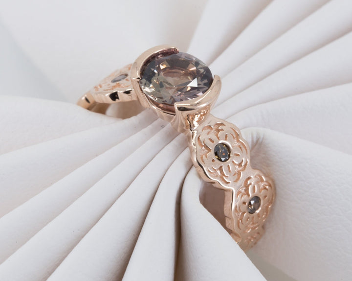 Solitaire Cherry Blossom Engagement Ring - Setting Only