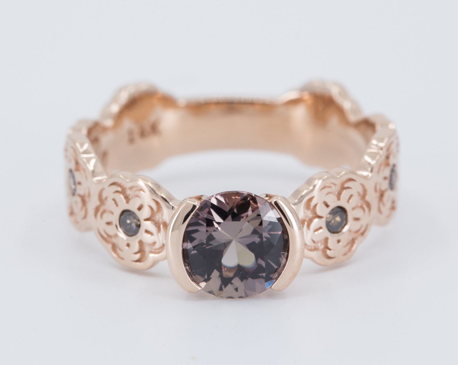 Solitaire Cherry Blossom Engagement Ring - Setting Only with diamond