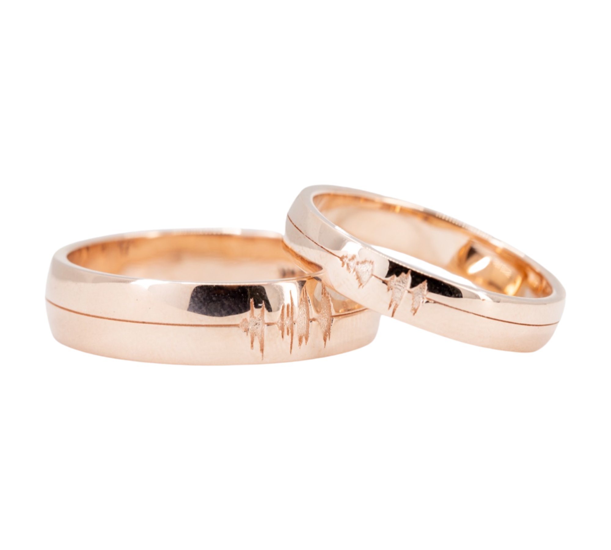 Rose Gold Plated Couple Ring Set